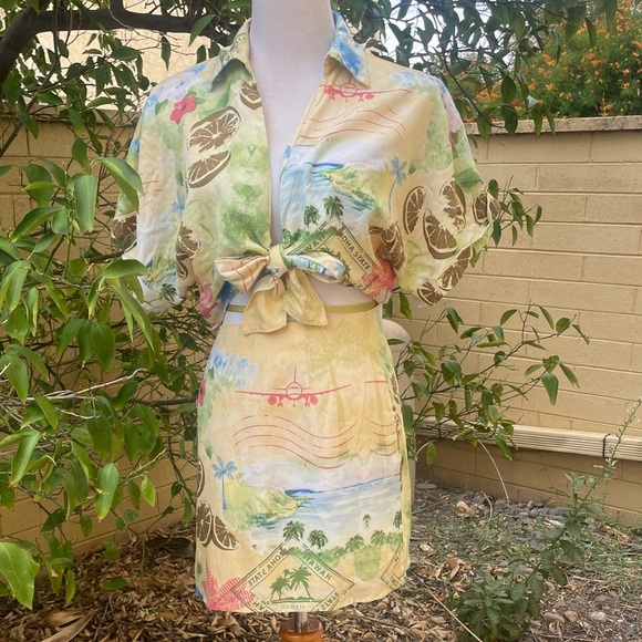 Forever 21 Floral Citrus Print Skirt Sets, Large - Picture 1 of 8